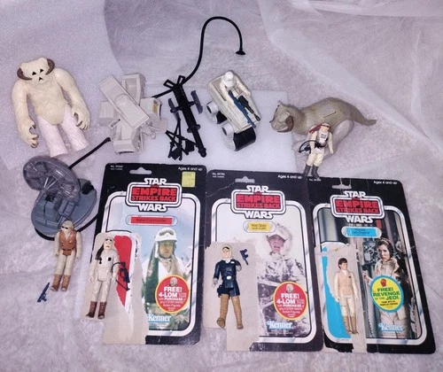 Vintage 1980 Original Star Wars Empire Strikes Back Hoth Figure & Accessory Lot!