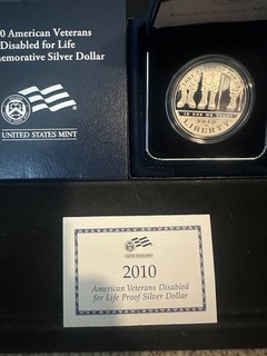 2010 American Disabled Veterans Silver Dollar Proof w/OGP