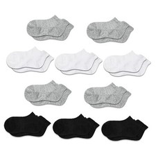 Boys Girls Socks Ankle: Pair with Sneakers - Cotton Medium C01-black/White/Gray