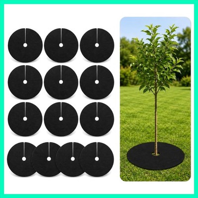 13 PCS Tree Ring Mulch Mat - Root Barrier Tree Protectors Weed Mat for Garden...