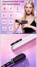 Wireless Hair Straight Comb, Portable Cordless Hair Straightener Brush Hot Comb