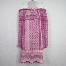 Lolita Taca St. Barth Dress Womens S Pink Floral Sheer Boho Romantic Beachy