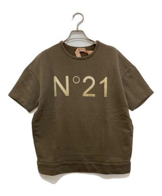 N°21 Logo Short Sleeve Sweatshirt Brown S Cotton Casual Women's