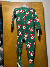 Child of Mine 3T Fleece Footed Zip One-Piece Sleeper Pajamas Santa Claus