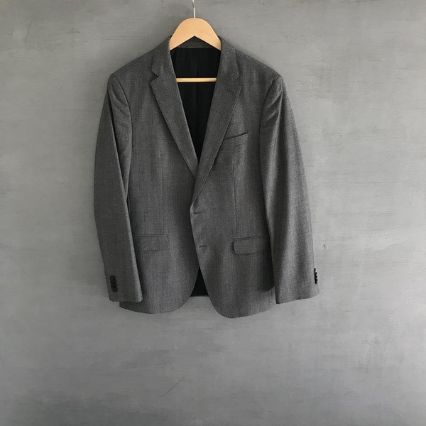 Men Hugo Boss Suit Grey Wool L