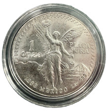 1988 Mexico Libertad Onza Pura Plata 1 oz .999 Silver Coin BU *Better Date*