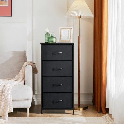 4 Layers Fabric Living Room Cabinet with Steel Frame Wardrobe Clothes Storage