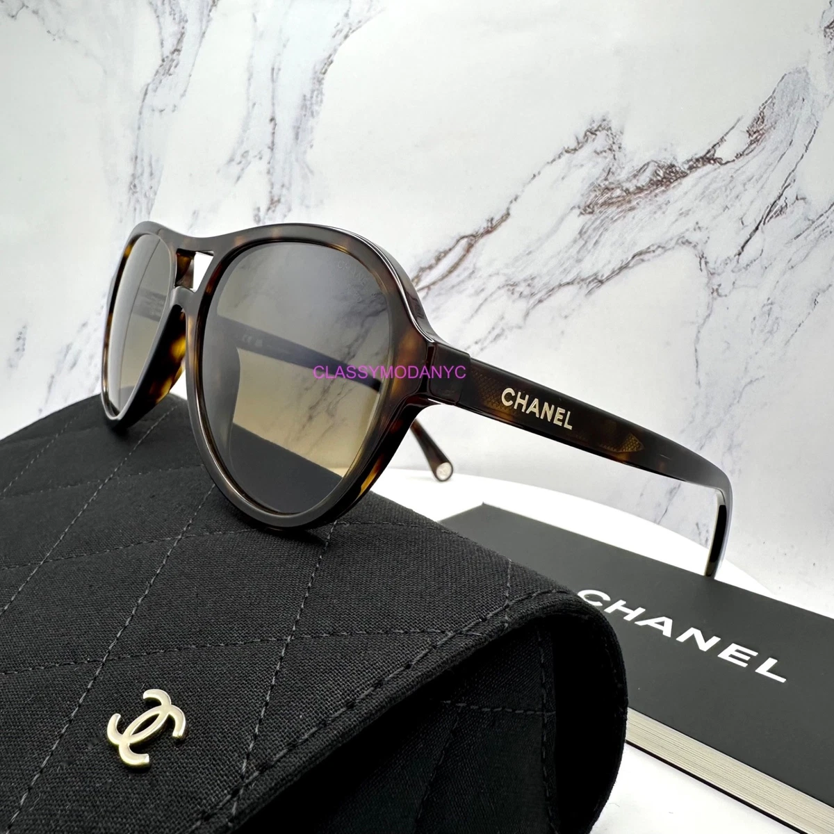 CHANEL Pilot Brown Sunglasses for Women for sale | eBay