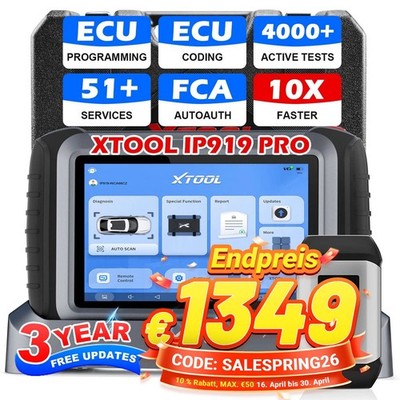 XTOOL IP919 PRO Profi OBD2 Diagnosegerät Key Programmer ALL SYSTEM ECU Coding DE