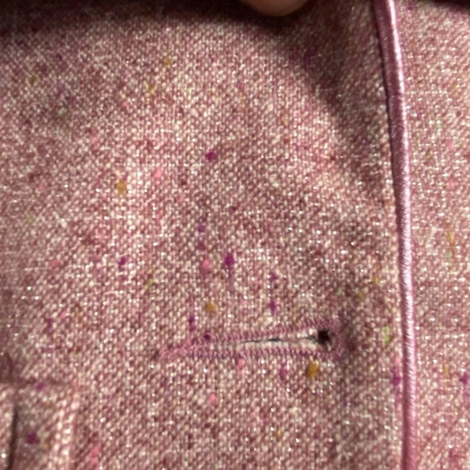 Bebe Mezcla Lana Falda Traje Rosa Chaqueta Talla 4 Falda Talla 6 (Chaqueta Falta 1 Botón) Foto 3 de 4