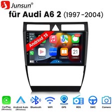 64GB Carplay Android 15 Autoradio GPS Navi DSP F&uuml;r Audi A6 4B2 4B5 C5 1997-2005