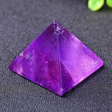 1PC Natural Amethyst Quartz Crystal Pyramid Energy Tower Spiritual Healing 35mm+
