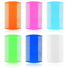 6Pcs Double Sided Fine Tooth Lice Comb, Flea Tick Comb 3.46 Inch x 2.01 