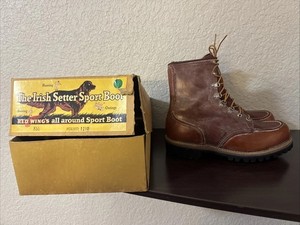 Bottes Red Wing Irish Setter 1955 – Moc Toe Canoë – Cuir Marron Taille 11 B – Neuf Sans étiquette