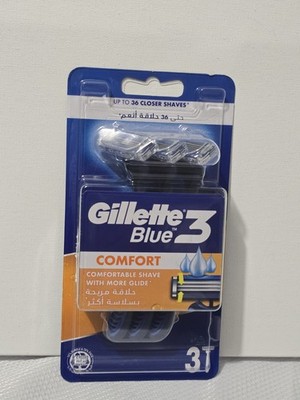 (2 PACKS) Gillette Blue3 Blue 3 Cool Comfort ~ 3 Disposable Razors, Comfortgel