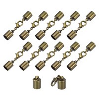 FüR 10Sets 7Mm Leder-Endkappen Mit Hummerfangverschluss, Bronzeton