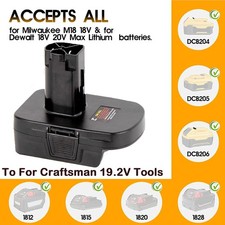 Adapter For Dewalt /Milwaukee 18/ 20V Li-ion Battery To For Craftsman 19.2V Tool