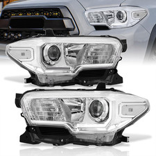 LED DRL Projector Headlights Lamps Housing Reflector Assembly Left Right Pair Co