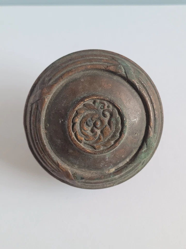 Антикварная викторианская тяжелая бронзовая дверная ручка-ручка XIX в. 2 3/4 дюйма - Изображение 2 из 4