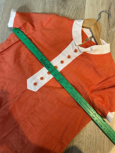 Vintage 1960’s Dress Women’s Orange Mini Aline Short Sleeve Mod, $24 - Photo 6