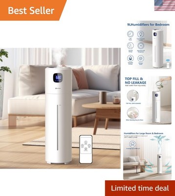 Humidifier Large Room Cool Mist Ultrasonic Quiet 9L Top Fill for Bedroom