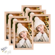 4x6 Picture Frame, Solid OAK Wood Photo Frame with Perspex Glass 4x6, set of 6