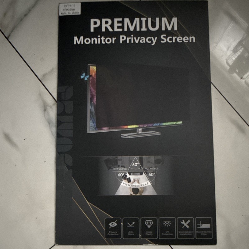 Monitor Privacy Screen Filter Black 21"/24" Anti-Glare UV Privacy Protection