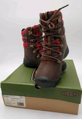 KEEN Womens Greta Insulated Waterproof Boots Dark Brown/Red Plaid sz 6.5 (M4-C4) - Image 1 of 4