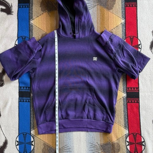 Vintage Y2K DC Skate Skateboard Hoodie Sweatshirt Size Medium Purple Striped - Picture 7 of 7