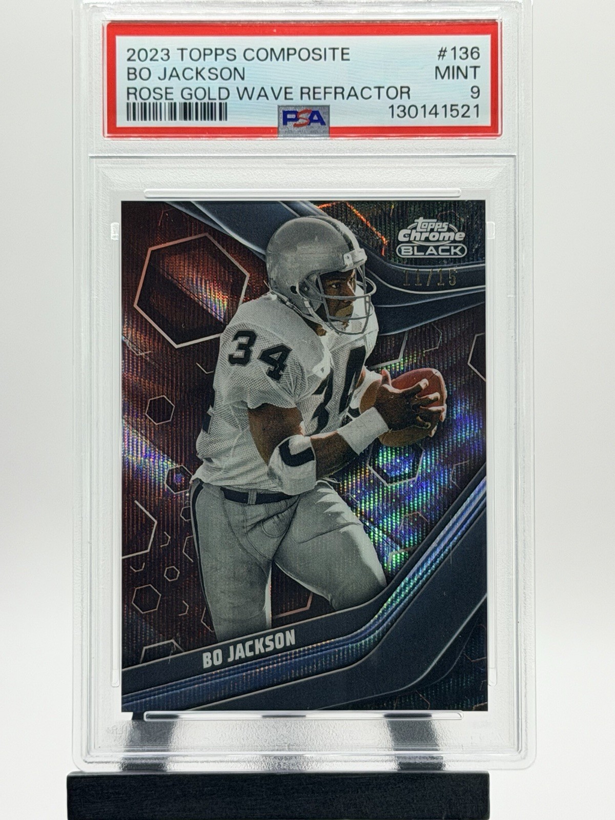 2023 Topps Composite Chrome Black Bo Jackson #136 Rose Gold Wave Refractor /15 …