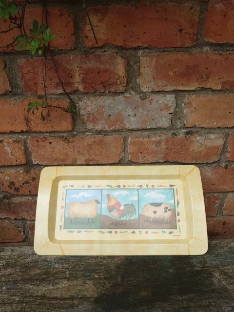 Pimpernel Tray Melamine Serving or Sandwich Tray Farmyard Animals New 39 x 21cm - Image 2 of 3