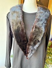 ANT/VTG LARGE, LUXURIOUS BLACK MINK DETACHABLE COLLAR - 42"L .4.5"W. VERSATILE