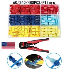 480/60PCS T-Taps Wire Connectors Quick Splice Terminals Insulated Crimp Cable US