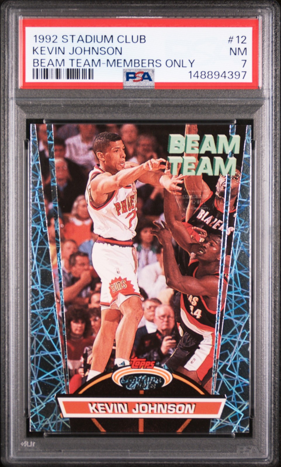 1992 STADIUM CLUB BEAM TEAM MEMBERS ONLY #12 KEVIN JOHNSON PSA 7