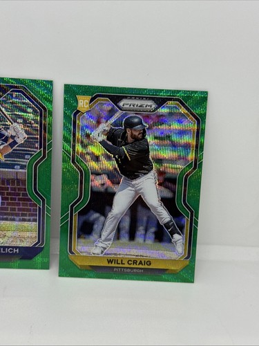 2021 Panini Prizm Tier III Green Prizm Christian Yelich #242 Plus Will Craig R4 - Picture 3 of 4
