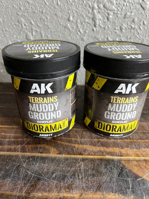 2 Pack AK Interactive Terrains Muddy Ground Acrylic Diorama Series 250ml AK8017