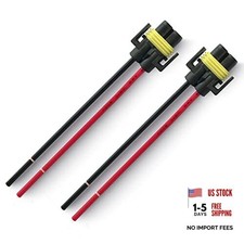 H11 Pigtail Socket H11 H9 H8 880 881 Female Nylon Adapter Wiring Harness 2 Pack