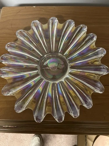 Vintage Federal Glass Celestial Bowl With Stunning Iridescent Shine