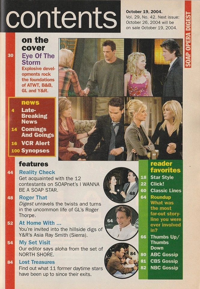 Soap Opera Digest Oct 19, 2004 VALERIE WILDMAN-KRISTA TESREAU-DOROTHY LYMAN-AMC - Image 2 of 4