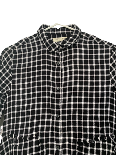 Zara Girls Black Check Plaid Flannel Long Sleeve Shirt Dress 8574/704/800 SZ 10 - Picture 3 of 7
