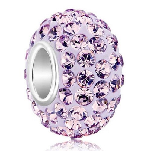 Rhinestone Crystal Swarovski European Charm Beads Silver Plated Pick Color New - Picture 7 of 26