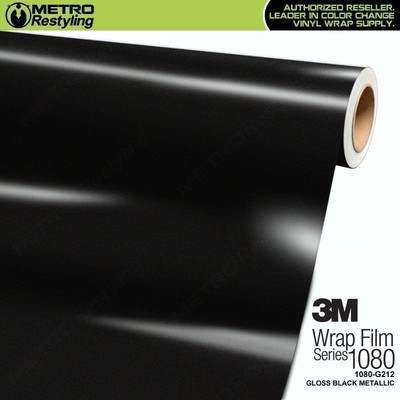 3M 1080 Series GLOSS BLACK METALLIC Vinyl Vehicle Car Wrap Decal Film Roll G212