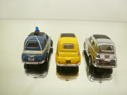 3x KINSMART KINTOY FIAT 500 PULLBACK SPECIAL POLIZIA CHROME- 1:48 - GOOD - 221 - Picture 5 of 6
