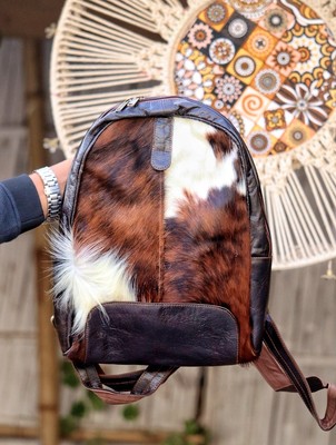 Hair on Leather Backpaks, Rugsack, Cowhide Diaper bag  display picture 1