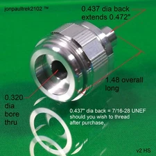 STAR TREK TOS, ROTATING CENTER COLLAR, NOZZLE, METAL, PHASER