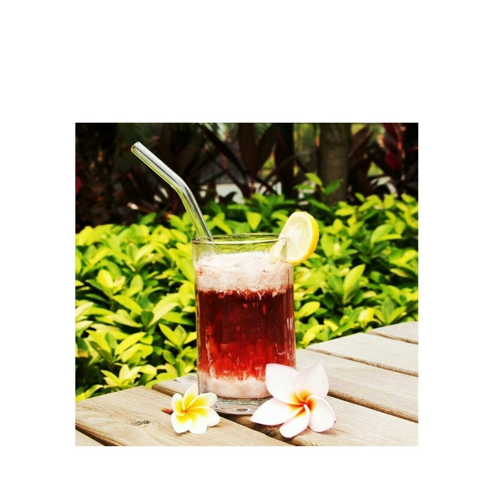 6 x REUSABLE GLASS Drinking Straws with Cleaning BRUSH Party Use Shake Straw UK - Image 3 of 4