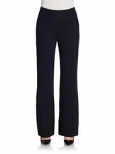 ST. JOHN Black Basics Knit High Waist Notch Hem Pants 12 L VINTAGE CIRCA 2000's