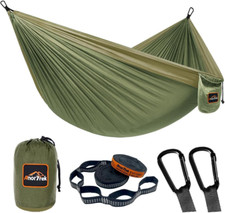 Camping Hammock, Super Lightweight Portable Parachute Hammock with Two Tree Stra