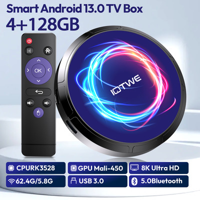 Android13.0 Smart TV Box 8K HDMI Quad Core HDR 2.4G/5G WIFI Media Stream Player