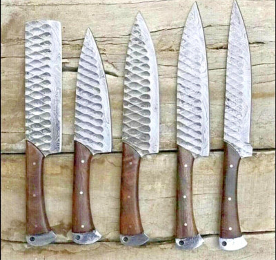 Custom Handmade HAND FORGED DAMASCUS STEEL CHEF KNIFE Set Kitchen Knives-Cutlery